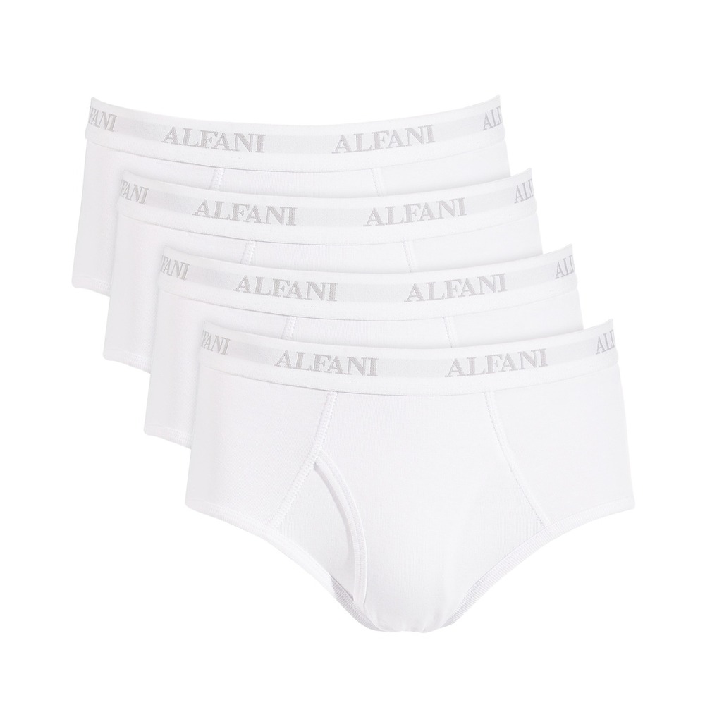 Alfani Mens Underwear Briefs XXL White 4-Pack Tagless 100% Cotton NWT